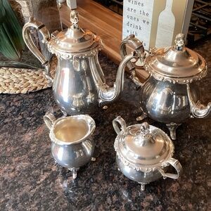 Vintage Gorham Newport Sterling Silverplated Piece Tea and Coffee Set YB 501